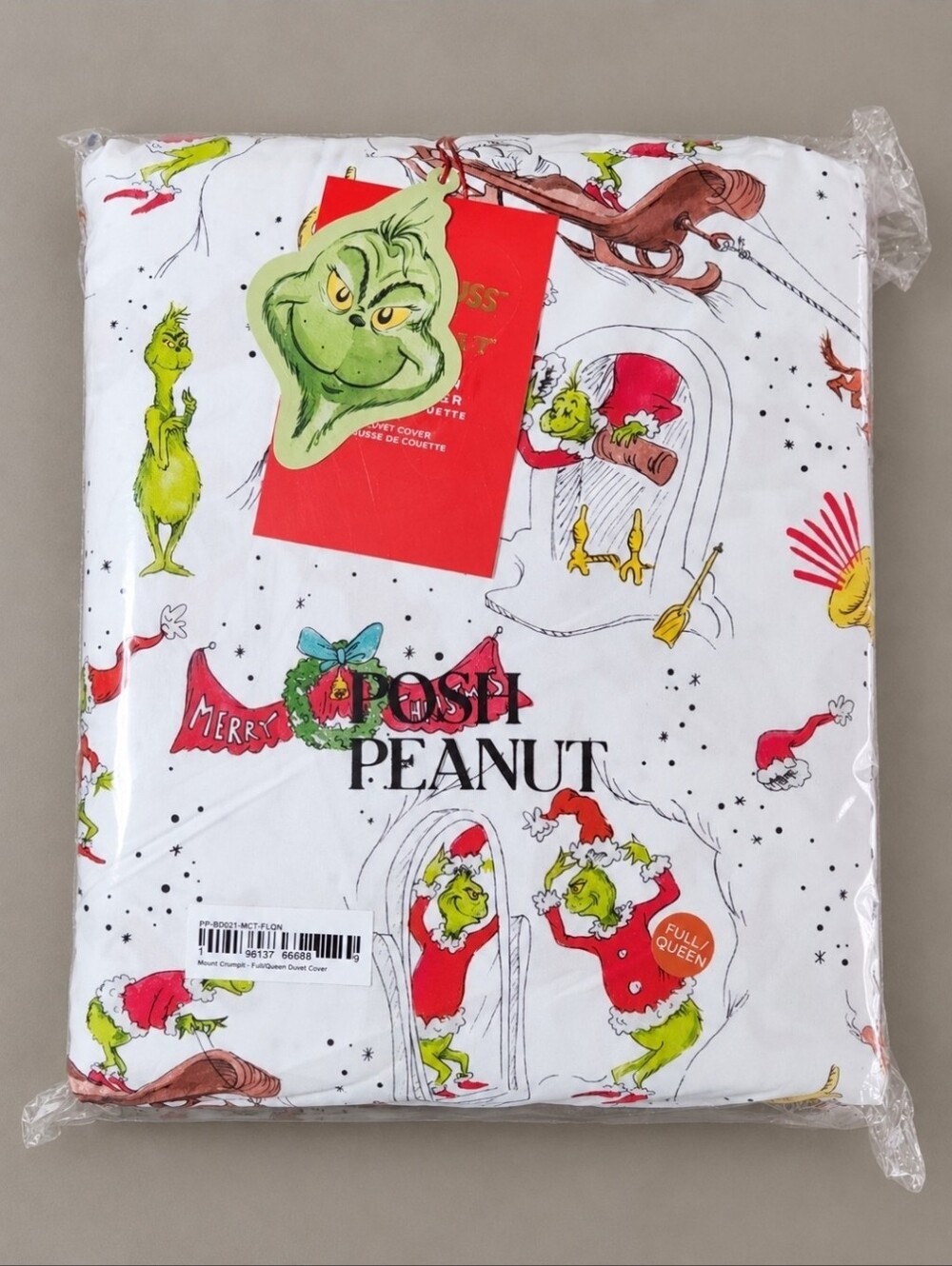 Posh Peanut Grinch Mount Crumpit Full Queen Duvet Cover NIP Dr Seuss